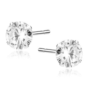 Cercei argint rodiat cu piatra 7mm DiAmanti 1CO7ER_W-DIA (Argint 925‰ 1,1 g.)
